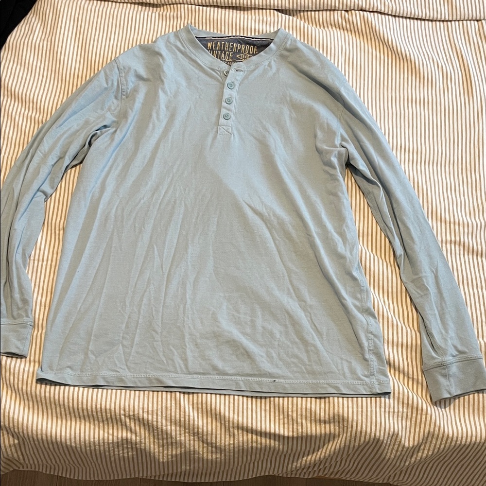 Weatherproof Men's Sky Blue Long Sleeve Henley